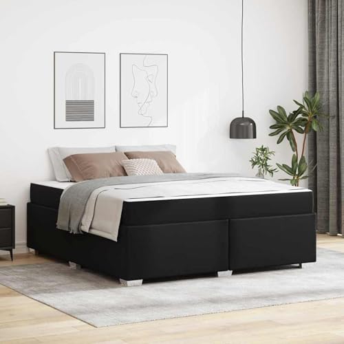 Tidyard Bettgestell Sonstiges Schwarz 180 x 200 cm Kunstleder, Plattformbettgestell doppelbett einzelbetten für Schlafzimmer Gästezimmer3399246 von Tidyard