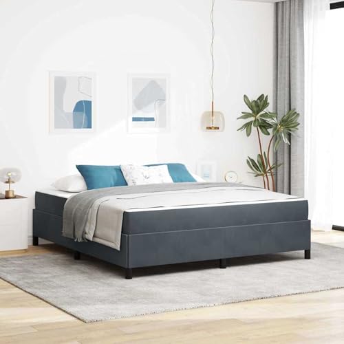 Tidyard Bettgestell Sonstiges Weiß und Hellgrau 180 x 200 cm Samt, Plattformbettgestell doppelbett einzelbetten für Schlafzimmer Gästezimmer3399079 von Tidyard