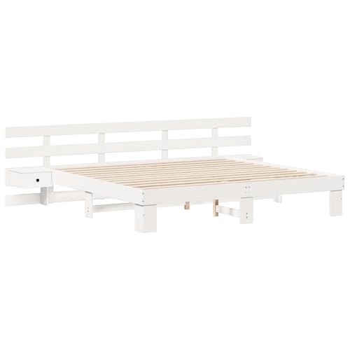 Tidyard Bettgestell mit Schubladen Weiß 180 x 200 cm Holz, Plattformbettgestell doppelbett einzelbetten für Schlafzimmer Gästezimmer3385680 von Tidyard