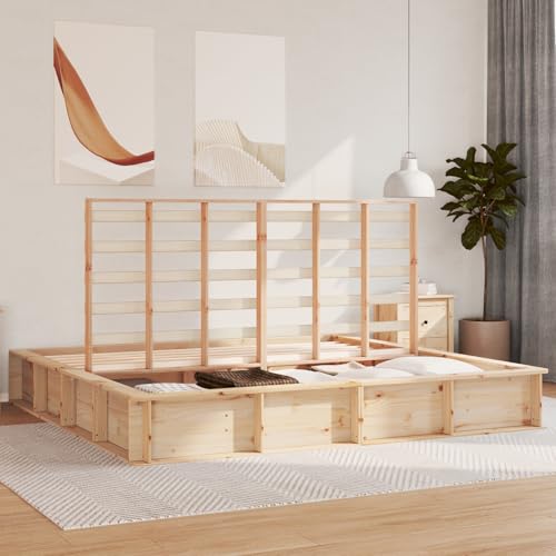 Tidyard Bettgestell mit Speicher Braun 180 x 200 cm Holz, Plattformbettgestell doppelbett einzelbetten für Schlafzimmer Gästezimmer3385706 von Tidyard