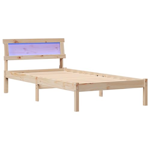 Tidyard Bettrahmen Wachs Braun Braun 100 x 200 cm Kiefernholz, Plattformbettgestell doppelbett einzelbetten für Schlafzimmer Gästezimmer872833 von Tidyard