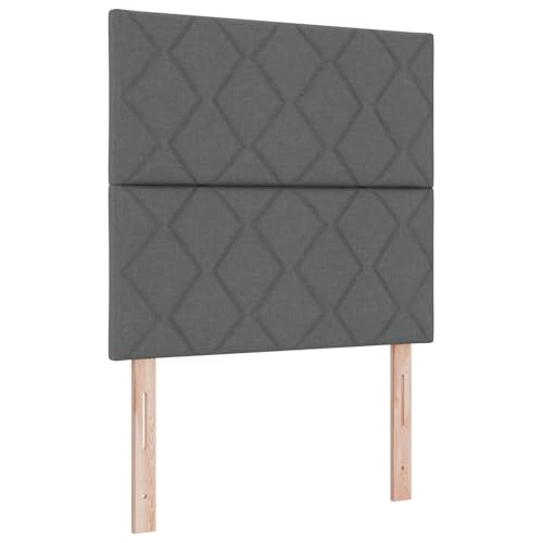 Tidyard Boxspring-Bett mit Matratze & LED Dunkelgrau 100x200 cm Stoff Modernes Bett für Schlafzimmer Gästezimmer Apartments von Tidyard
