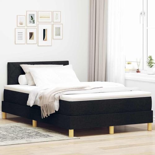 Tidyard Boxspringbett mit Matratze Schwarz 120x200 cm Stoff, Modernes Polster Bett für Schlafzimmer Hotelzimmer Gästezimmer3338988 von Tidyard