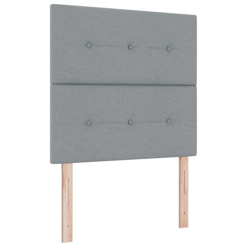 Tidyard Boxspringbett mit Matratze & LED Licht Hellgrau 80 x 200 cm Stoff Modernes Bett für Schlafzimmer Gästezimmer Apartments von Tidyard