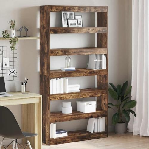 Tidyard Braunes Bücherregal Braun Holzwerkstoff 100 x 30 x 198 cm, Standregal Lagerregal Bücherhalter für Schlafzimmer Büro Wohnbereich3333928 von Tidyard