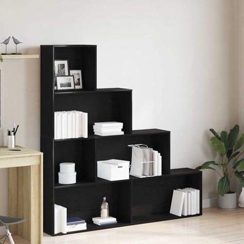 Tidyard Bücherregal/Raumteiler Schwarz Eiche 155x24x160cm Holzwerkstoff, Standregal Lagerregal Bücherhalter für Schlafzimmer Büro Wohnbereich862441 von Tidyard