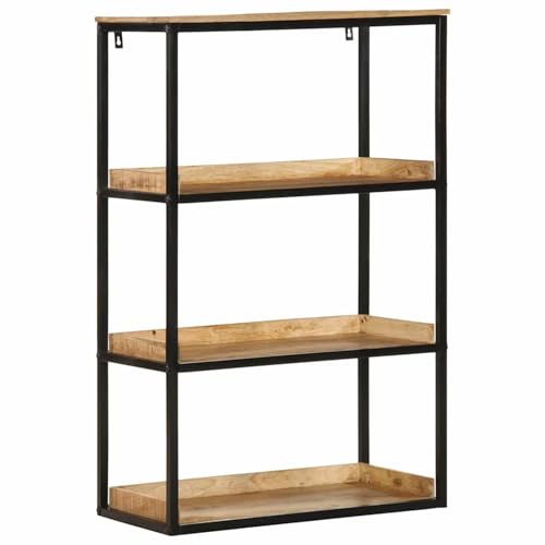 Tidyard Bücherregal 70x35x110 cm Massivholz Raues Mango, Standregal Lagerregal Bücherhalter für Schlafzimmer Büro Wohnbereich374085 von Tidyard