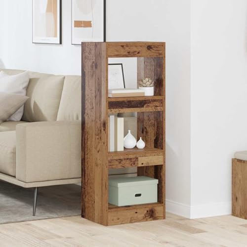 Tidyard Bücherregal Altholz 40 x 30 x 103 cm Holzwerkstoff, Standregal Lagerregal Bücherhalter für Schlafzimmer Büro Wohnbereich880453 von Tidyard