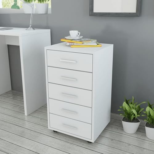 Tidyard Büroschubladenschrank auf Rollen 5 Schubladen Weiß Küchenunterschrank Moderner Unterschrank für Küchenzeilen Tidyard Büroschubladenschrank auf Rollen 5 Schubladen Weiß Küchenunterschrank Moderner Unterschrank für Küchenzeilen von Tidyard