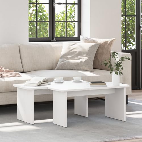 Tidyard Couchtisch 2 pcs Weiß 100 x 69 x 35.5 cm Massivkiefer, Wohnzimmertisch Moderne Kaffeetische für Wohnzimmer Tidyard Couchtisch 2 pcs Weiß 100 x 69 x 35.5 cm Massivkiefer, Wohnzimmertisch Moderne Kaffeetische für Wohnzimmer von Tidyard