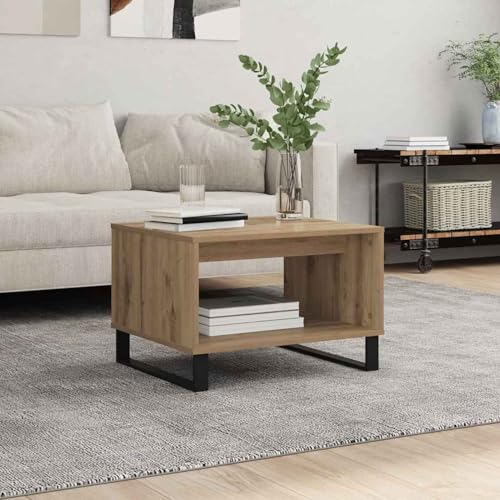 Tidyard Couchtisch Eiche handwerklich 60 x 50 x 40 cm Holzwerkstoff, Wohnzimmertisch Moderne Kaffeetische für Wohnzimmer Tidyard Couchtisch Eiche handwerklich 60 x 50 x 40 cm Holzwerkstoff, Wohnzimmertisch Moderne Kaffeetische für Wohnzimmer von Tidyard