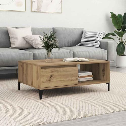 Tidyard Couchtisch Eiche handwerklich 90 x 60 x 35 cm Holzwerkstoff, Wohnzimmertisch Moderne Kaffeetische für Wohnzimmer Tidyard Couchtisch Eiche handwerklich 90 x 60 x 35 cm Holzwerkstoff, Wohnzimmertisch Moderne Kaffeetische für Wohnzimmer von Tidyard