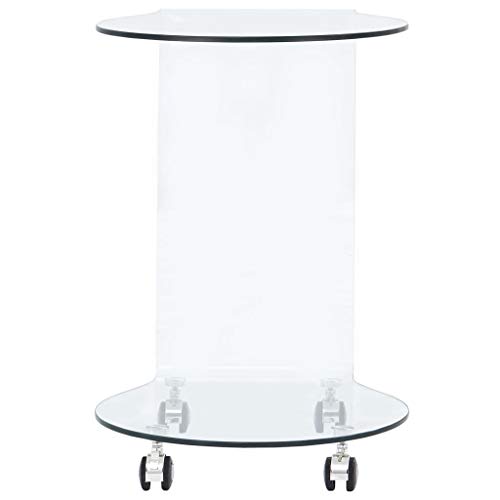 Tidyard Couchtisch Glastisch Mit 4 Rollen,Wohnzimmertisch Beistelltisch Teetisch 45 x 40 x 58 cm aus GEH?rtetes Sicherheitsglas,Glas-St?rke:8 mm,Transparent Tidyard Couchtisch Glastisch Mit 4 Rollen,Wohnzimmertisch Beistelltisch Teetisch 45 x 40 x 58 cm aus GEH?rtetes Sicherheitsglas,Glas-St?rke:8 mm,Transparent von Tidyard