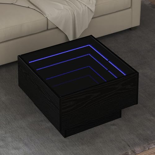 Tidyard Couchtisch Schwarze Eiche 50 x 50 x 30 cm Holzwerkstoff, Wohnzimmertisch Moderne Kaffeetische für Wohnzimmer von Tidyard