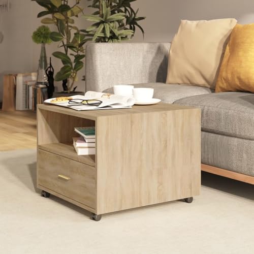 Tidyard Couchtisch Sonoma-Eiche 55x55x40 cm Holzwerkstoff, Wohnzimmertisch Moderne Kaffeetische für Wohnzimmer von Tidyard