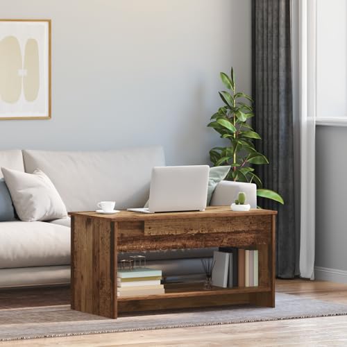 Tidyard Couchtisch mit Regal Altholz 102 x 50 x 52.5 cm Holzwerkstoff, Wohnzimmertisch Moderne Kaffeetische für Wohnzimmer Tidyard Couchtisch mit Regal Altholz 102 x 50 x 52.5 cm Holzwerkstoff, Wohnzimmertisch Moderne Kaffeetische für Wohnzimmer von Tidyard