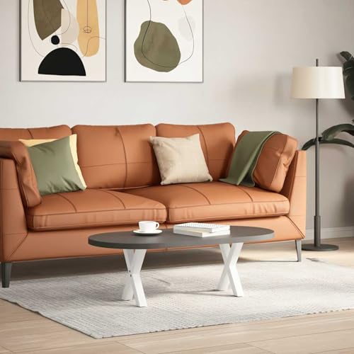 Tidyard Couchtischbeine X-Form 2 STK. Weiß 30x(30-31) cm Stahl, Wohnzimmertisch Kaffeetisch für Wohnzimmer Loft gemütliches Wohnzimmer4012869 von Tidyard