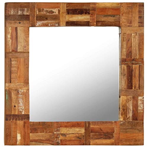Tidyard Dekorativer Spiegel Wandspiegel Badspiegel Flurspiegel Garderobenspiegel Holzspiegel 60 x 60 cm (L x H) von Tidyard