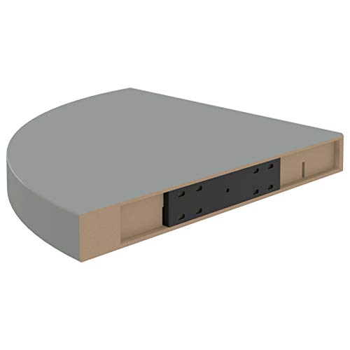 Tidyard Eck-Schweberegale Hängeregal Wandregal Wandregale Eckregalen Regal Grau 35x35x3,8 cm MDF von Tidyard