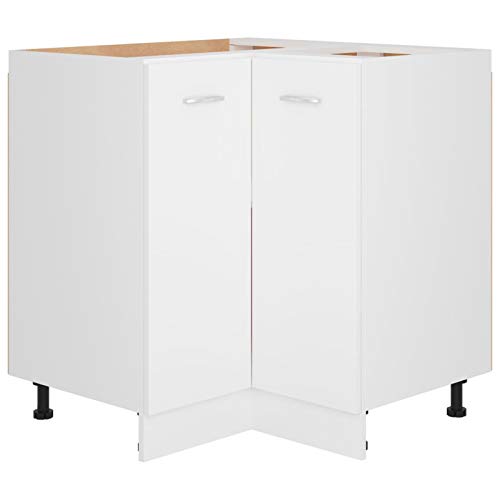 Tidyard Eckunterschrank Küchenschrank Küchenzeile Eckschrank Küchenmöbel Einbauküche Unterschrank Schrank Weiß 75,5x75,5x80,5 cm Spanplatte von Tidyard