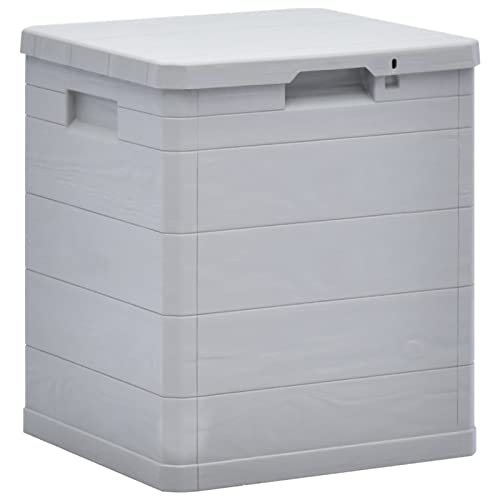 Tidyard Garten-Aufbewahrungsbox 90 L Wetterfeste Outdoor-Kissenbox Gartenbox Auflagenbox Deckbox mit Deckel, Terrassenschrank, Aufbewahrungstruhe 42,5 x 44 x 50 cm (L x B x H) Kunststoff Hellgrau von Tidyard