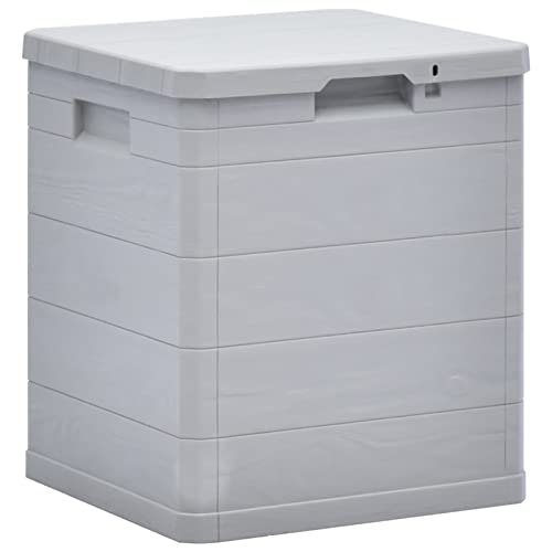 Tidyard Garten-Aufbewahrungsbox Gartenbox 90 L für den Garten, kle Garten wetterfeste Outdoor-Aufbewahrungstruhe Kunststoff 42,5 x 44 x 50 cm (L x B x H) für Balkon und kleine Flächen Hellgrau von Tidyard