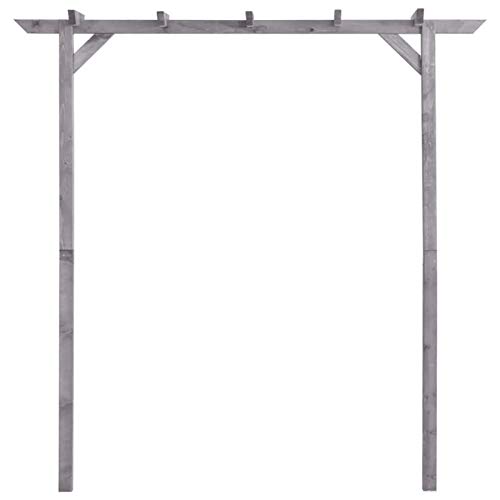 Tidyard Garten Pergola Rosenbogen Holz Pergola Rankhilfe Rankgitter Holzbogen Grau 200x40x205 cm Imprägniertes Kiefernholz von Tidyard