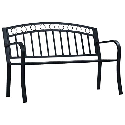 Tidyard Gartenbank 125cm Sitzbank Gartenm?Bel Parkbank Bank geschwungene Armlehnen aus Metall,Balkonbank Terrassenbank Garten Balkon Terrasse 125 x 53 x 84 cm für Garten, Vorgarten, Park, Stahl von Tidyard