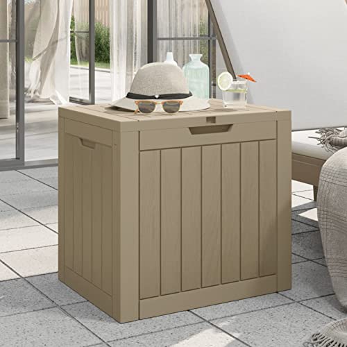 Tidyard Gartenbox, Kissenbox Outdoor, Gartentruhe Kissentruhe Auflagenbox Truhe Polypropylen Hellbraun 55,5x43x53 cm von Tidyard