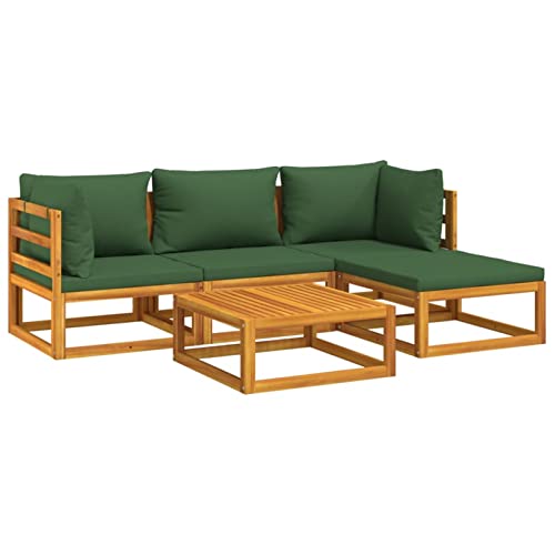 Tidyard Gartenmöbel,5-TLG.Garten-Lounge-Set mit Kissen,Terrassen-Sofagarnitur,Palettensofa Terrassenmöbel, Außenbereich,Gartengarnitur 2 x Ecksofa,1 x Sofa-Mittelteil,1 x Fußstütze,1 x Couchtisch von Tidyard