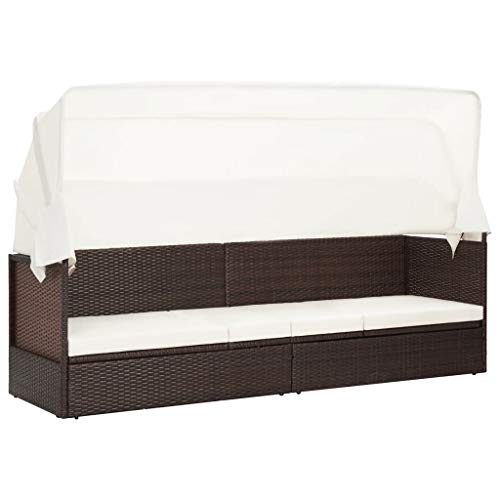 Tidyard Gartensofa mit Sonnendach Outdoor Sofabett Liege Gartenliege Gartenbett Gartenmöbel Gartensofa Lounge Loungebett Gartenmuschel Gartenmöbel Poly Rattan Braun Tidyard Gartensofa mit Sonnendach Outdoor Sofabett Liege Gartenliege Gartenbett Gartenmöbel Gartensofa Lounge Loungebett Gartenmuschel Gartenmöbel Poly Rattan Braun von Tidyard