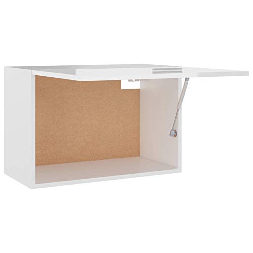 Tidyard Hängeschrank Küchenschrank Küchenzeile Einbauküche Küchenmöbel Oberschrank Hochglanz-Weiß 60x31x40 cm Spanplatte von Tidyard