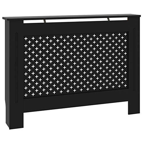 Tidyard Heizkörperverkleidung Heizkörper Abdeckung Heizungsverkleidung Heizkörper Radiator Cover Schwarz 112 x 19 x 81 cm MDF von Tidyard