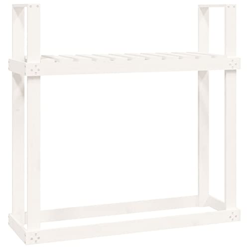 Tidyard Kaminholzhalter Brenholzregal Brennholzständer Brennholzlager Brennholzhalter Kaminholzständer Feuerholzregal Kaminholzregal Brennholzregal Holzspeicher 110 x 35 x 108,5 cm (B x T x H) Weiß von Tidyard