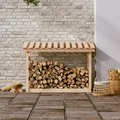 Tidyard Kaminholzregal Brennholzunterstand Brennholzlager Kaminholz Unterstand Regenschutz Massivholz Kiefer 108x64,5x78 cm von Tidyard