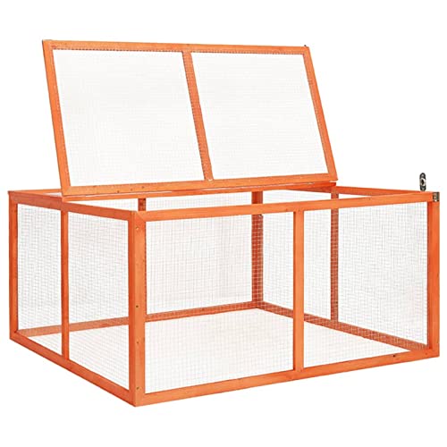 Tidyard Kaninchenstall Kleintierkäfig Freigehege Hasenstall Massivholz Tanne 124x120x60 cm von Tidyard
