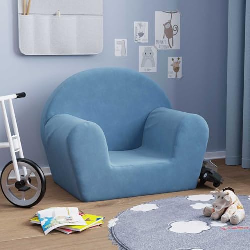 Tidyard Kindersofa Blau Weich Plüsch, Sitzbank Polstersofa Loungesofa für Wohnzimmer Eingangsbereich Büro356984 von Tidyard