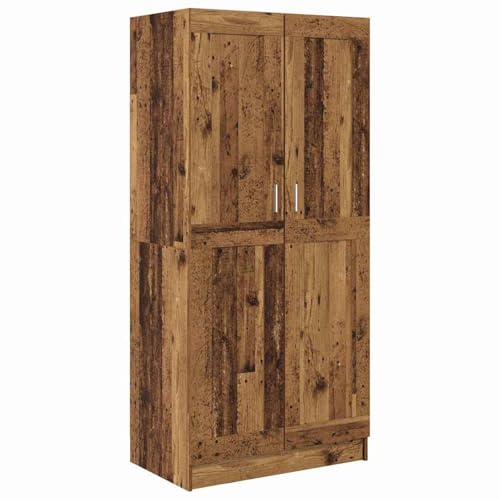 Tidyard Kleiderschrank Altholz 82,5 x 51,5 x 180 cm Holzwerkstoff, Garderobenschrank Mit Kleiderstange Schrankorganizer für Wohnung Haus von Tidyard