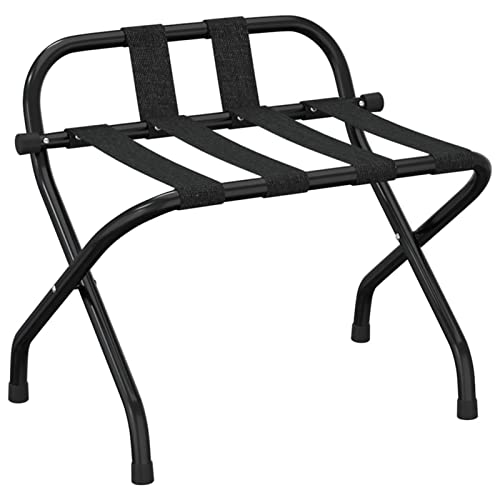 Tidyard Kofferständer Gepäckablage mit Rückenlehne klappbar Kofferbock Kofferablage Schwarz 56x39x52cm für Gästezimmer Schlafzimmer Hotel von Tidyard