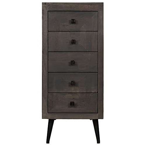 Tidyard Kommode Holzschrank Schubladenkommode Apothekerkommode Mehrzweckkommode mit 5 Schubladen, Massives Altholz + Stahlbeine 40 x 40 x 91 cm von Tidyard