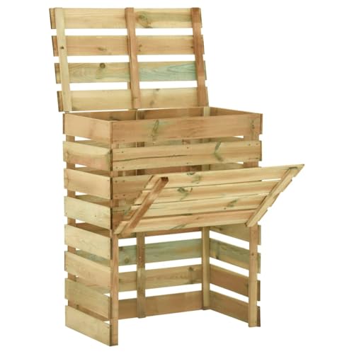 Tidyard Komposter Kiefernholz 80x50x100 cm Kompostierung Gartenabfälle von Tidyard