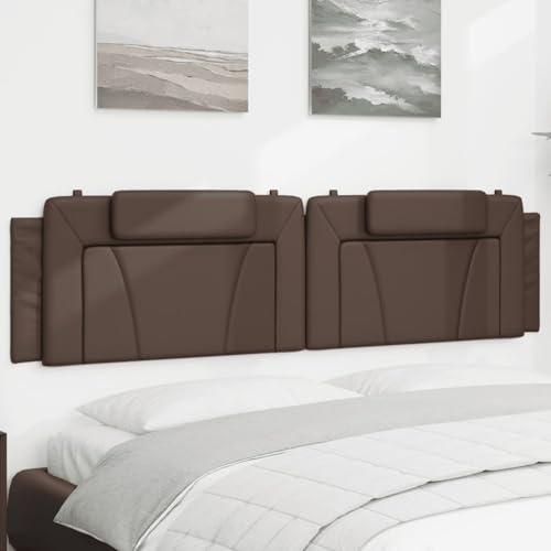 Tidyard Kopfteil-Kissen Braun 200 cm Kunstleder, Polsterkopfteil Betthaupt Bettkopfteil Schlafzimmer Wohnzimmer Paneele374816 von Tidyard