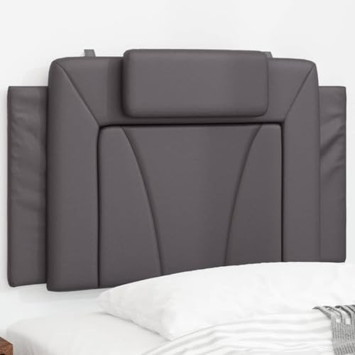 Tidyard Kopfteil-Kissen Grau 90 cm Kunstleder, Polsterkopfteil Betthaupt Bettkopfteil Schlafzimmer Wohnzimmer Paneele374770 von Tidyard