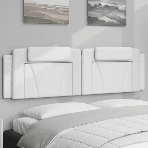 Tidyard Kopfteil-Kissen Weiß 183 cm Kunstleder, Polsterkopfteil Betthaupt Bettkopfteil Schlafzimmer Wohnzimmer Paneele374812 von Tidyard
