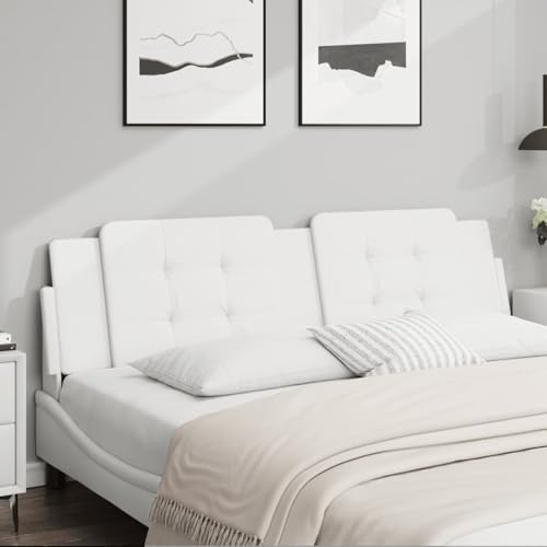 Tidyard Kopfteil-Kissen Weiß 183 cm Kunstleder, Polsterkopfteil Betthaupt Bettkopfteil Schlafzimmer Wohnzimmer Paneele374881 von Tidyard
