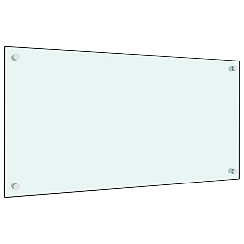 Tidyard Küchenrückwand Spritzschutz 80 x 40 cm (L x B) aus Hartglas,Glasrückwand Glasplatte Rückwand Herdspritzschutz Wandschutz Herd Küche Hartglas für Küche,Herd,Fliesen,6 mm Weiß von Tidyard