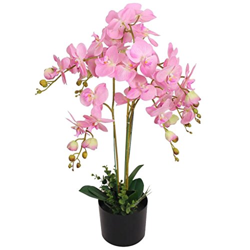 Tidyard Künstliche Orchidee mit Töpfen, Tischdeko Haus Balkon Büro Deko, 75 cm Rosa von Tidyard