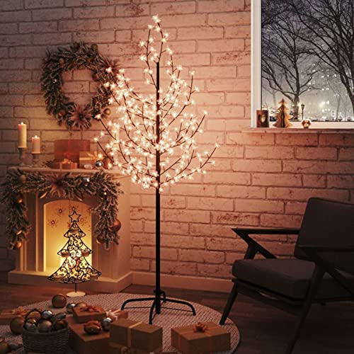 Tidyard LED Baum mit Kirschblüten Licht Kirschblüten Baum Lichterbaum Leuchtbaum Dekobaum Weihnachtsdeko Außen Innen Dekoration Warmweiß 200 LEDs 180 cm von Tidyard