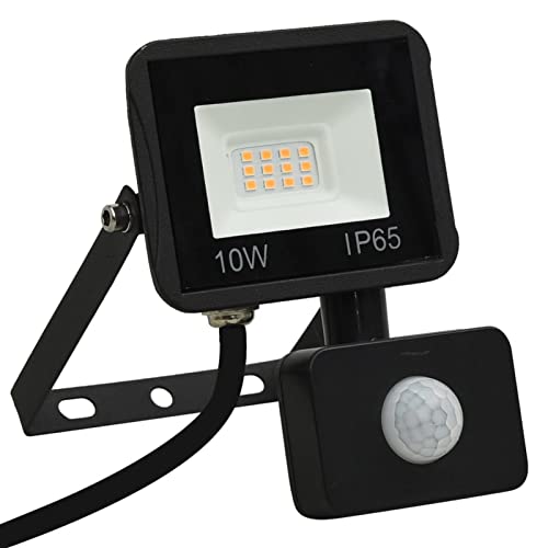 Tidyard LED-Fluter mit Sensor, LED-Sicherheitslicht, Flutlicht Außenstrahler, Arbeitsstrahler, Garagenlampe, LED Scheinwerfer, 10W Warmweiß von Tidyard