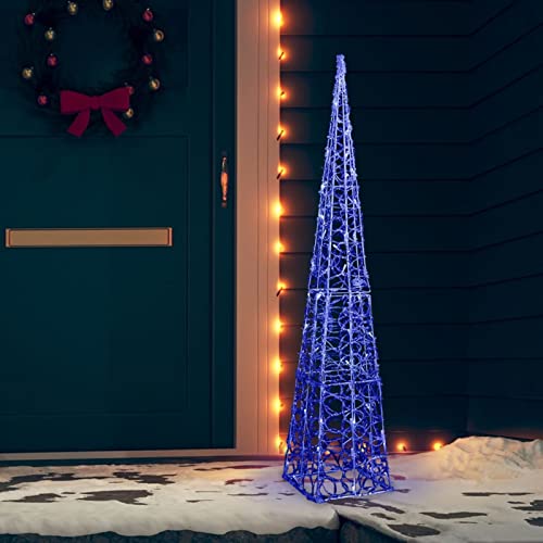 Tidyard LED Leuchtkegel Weihnachtsbeleuchtung Weihnachtsdeko Weihnachten Dekorationsleuchte Lichterpyramide Acryl Deko Blau 120 cm von Tidyard